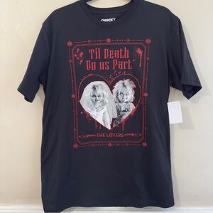 NWT Chucky Black T-Shirt, Size L Chucky & Tiffany Till Death Do Us Part